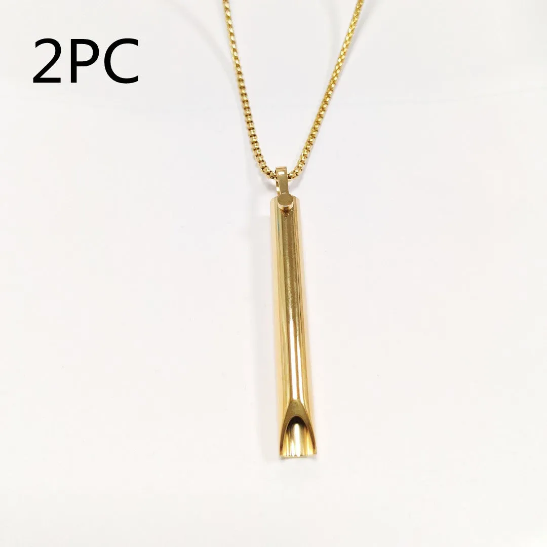 Adjustable Breathing Relieve Pressure Ornament Stainless Steel Decompression Necklace