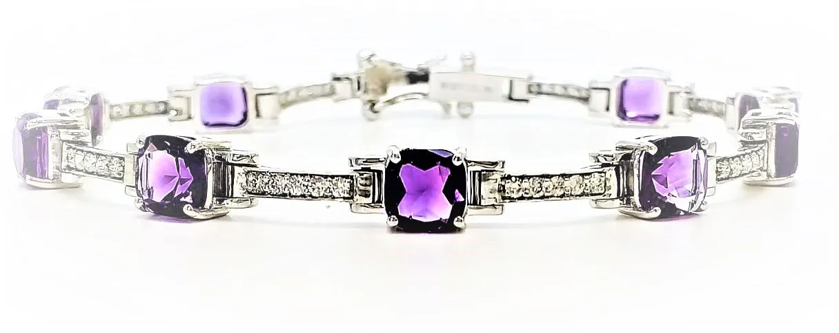 AMETHYST AND DIAMOND HOT-CAKE BRACELET