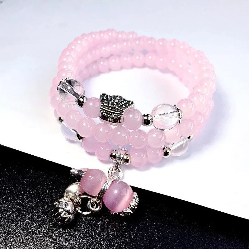 Amethyst Bracelet Female Lucky Transfer Pearl Gourd Crown