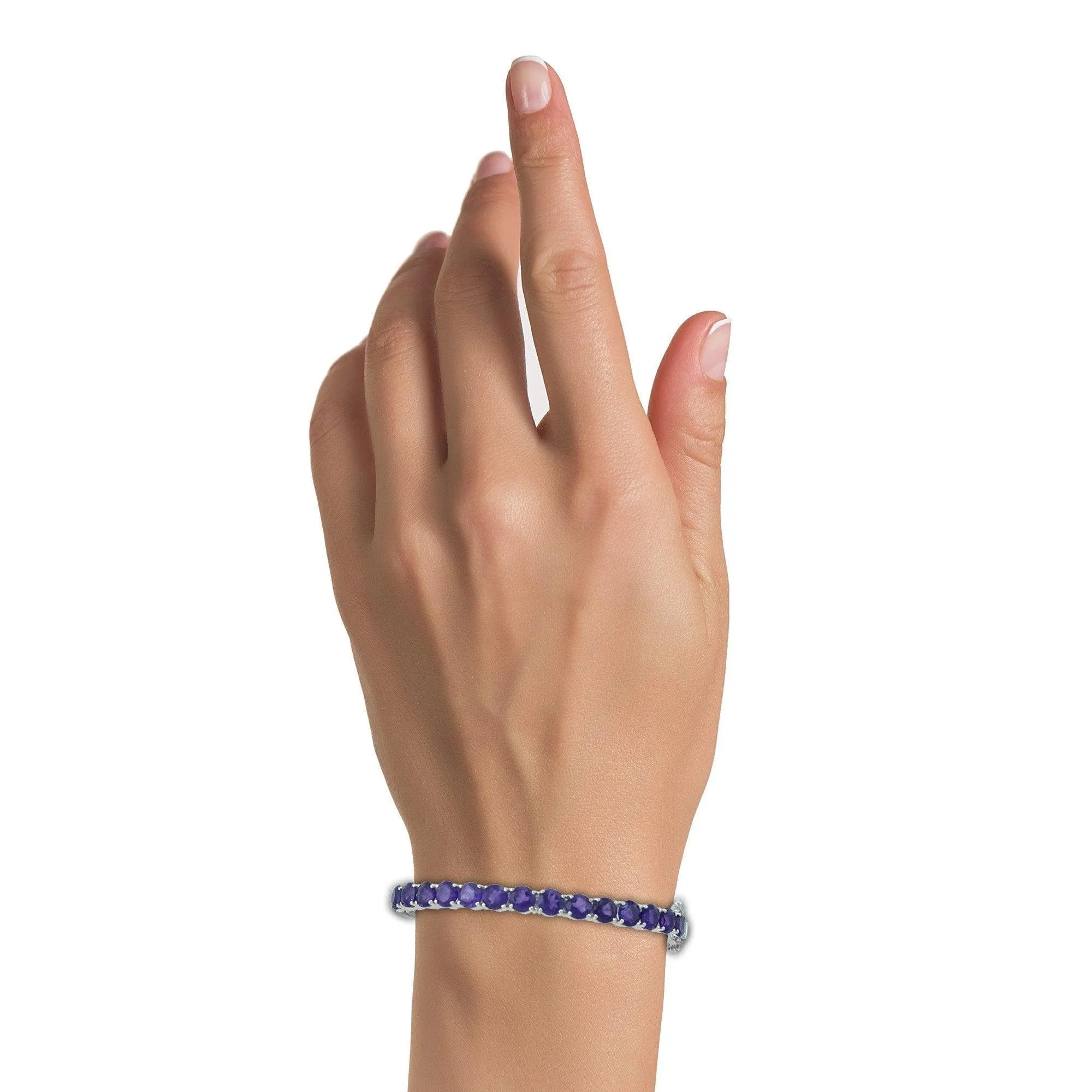 Amethyst Fashion Bangle in Sterling Silver