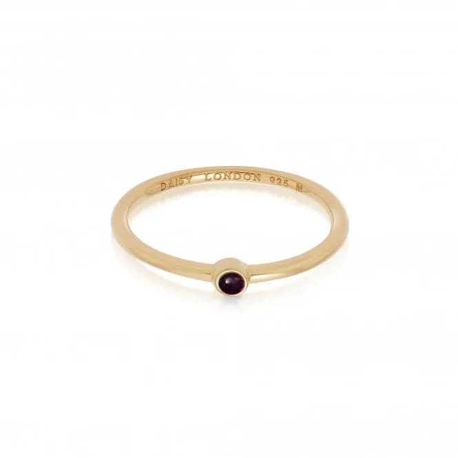 Amethyst Healing Stone 18ct Gold Plated Ring HR1002_GP