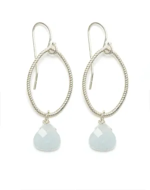 Annika Earrings - silver/aquamarine