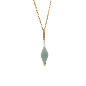 aquamarine kite & baby pearl necklace