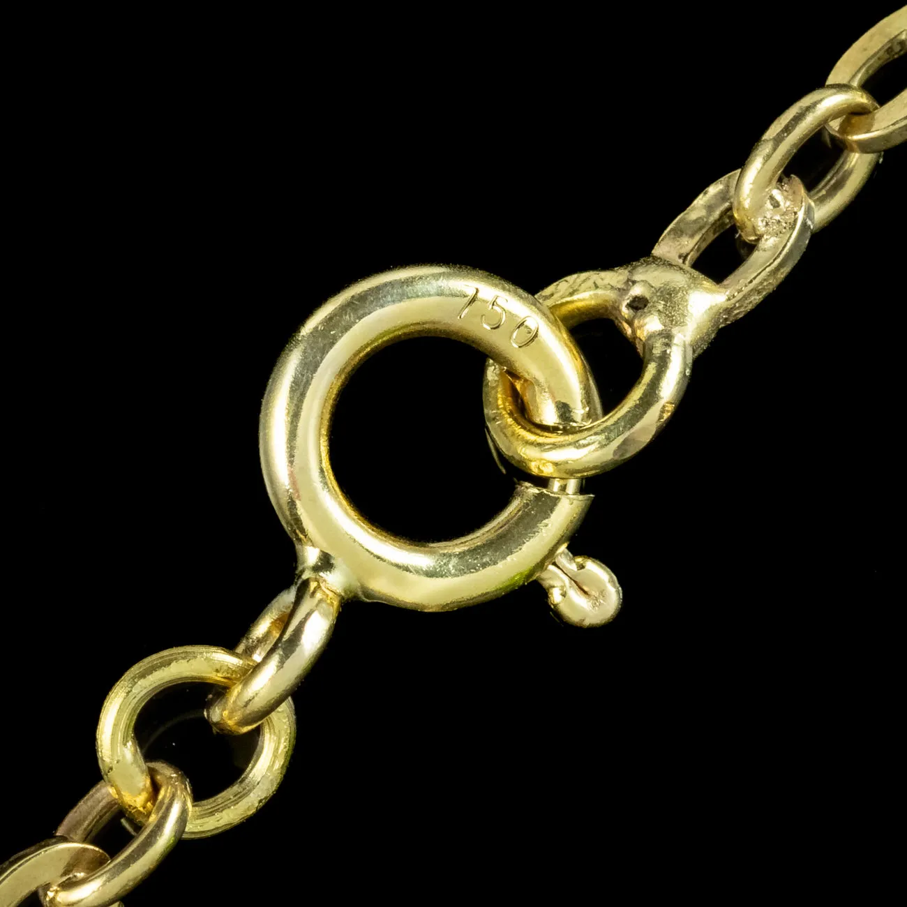 Art Deco Suffragette Chain Necklace 18ct Gold Amethyst Peridot Pearl