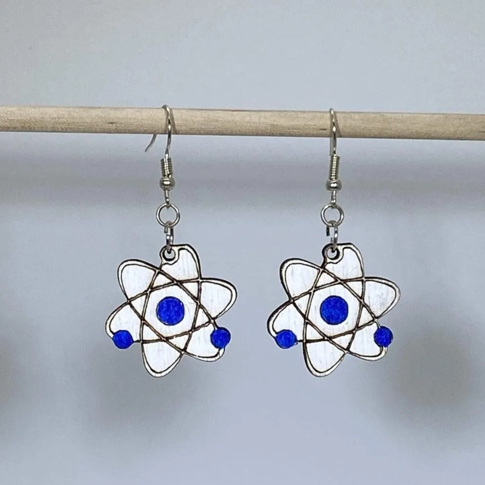 Atom Dangle Wooden Dangle Earrings by Cate's Concepts, LLC