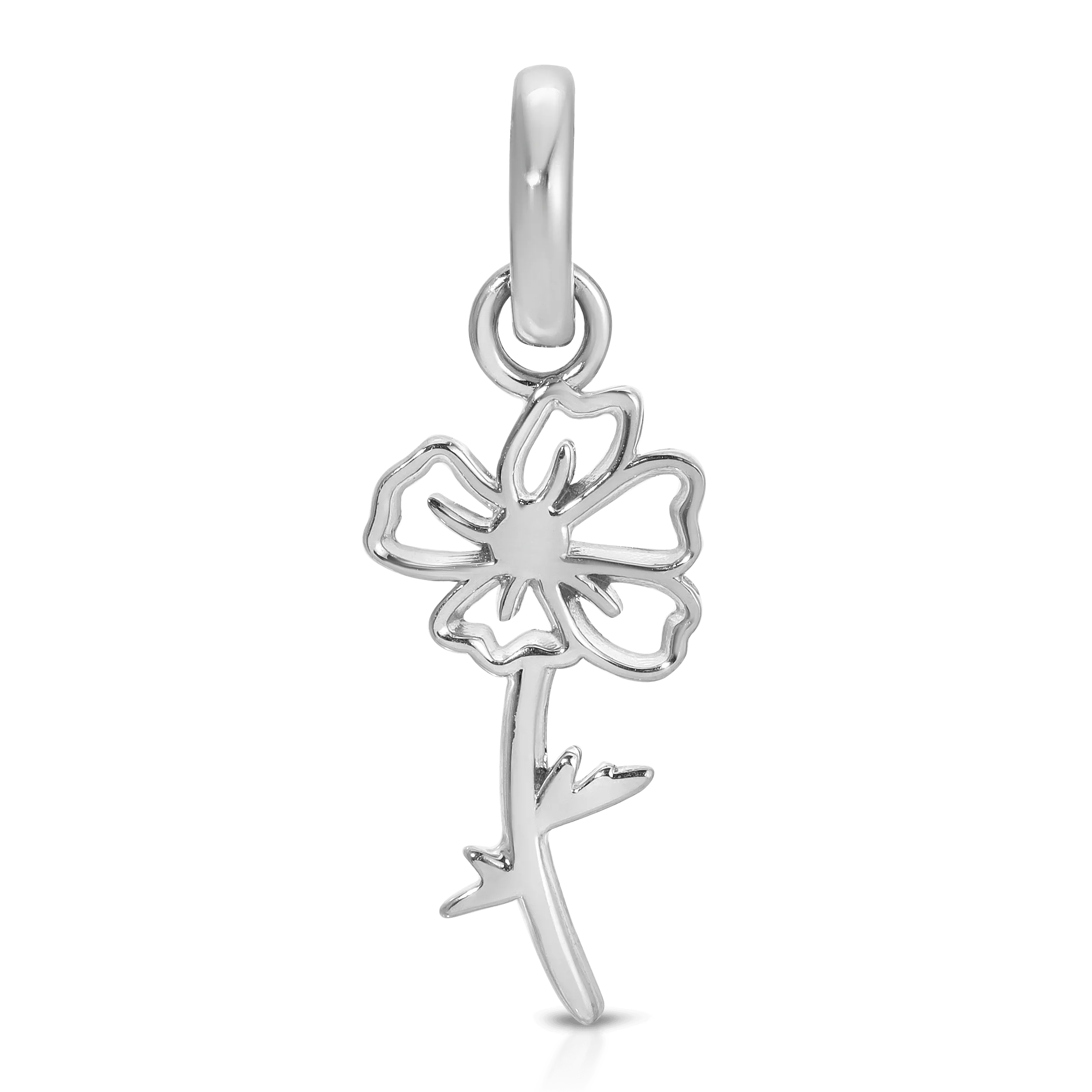 August Peridot Birthstone Charm - Flower (Poppy)