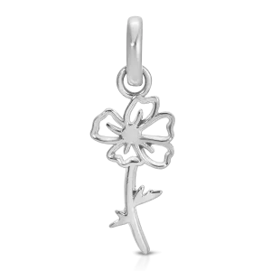 August Peridot Birthstone Charm - Flower (Poppy)