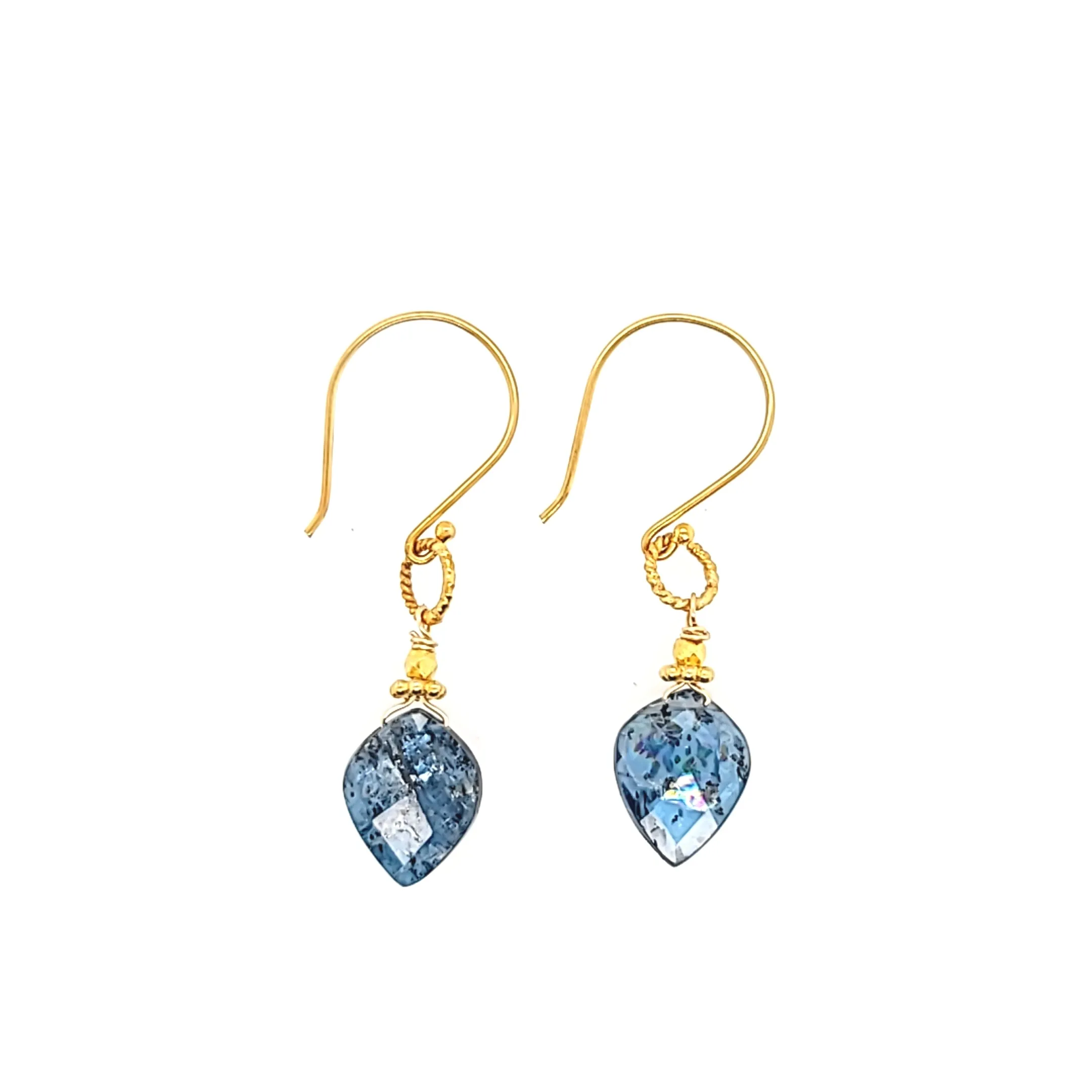 AVF Gold Indigo Kyanite Point Earrings (SI2958)