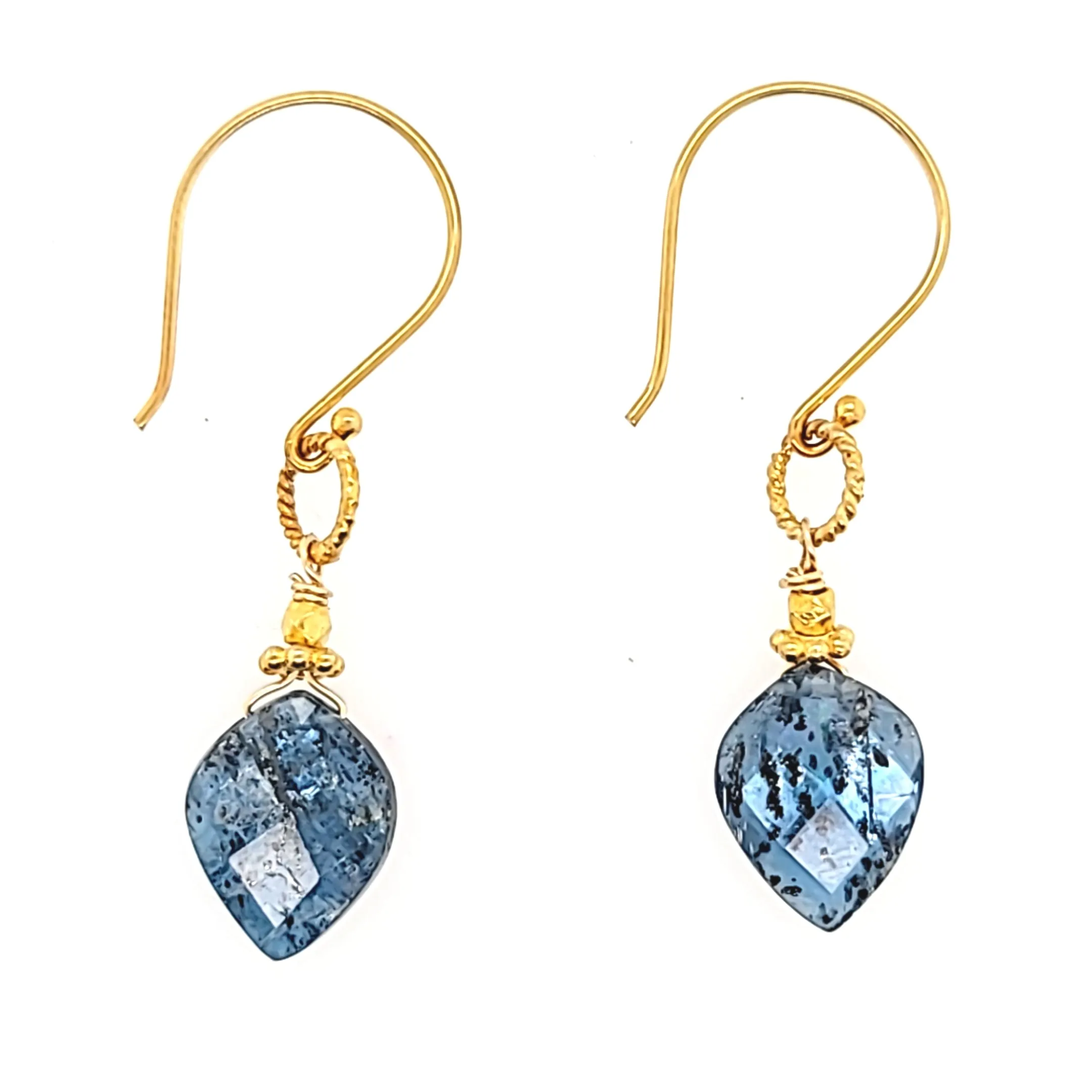 AVF Gold Indigo Kyanite Point Earrings (SI2958)