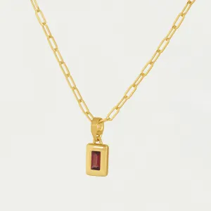 Baguette Birthstone Necklace