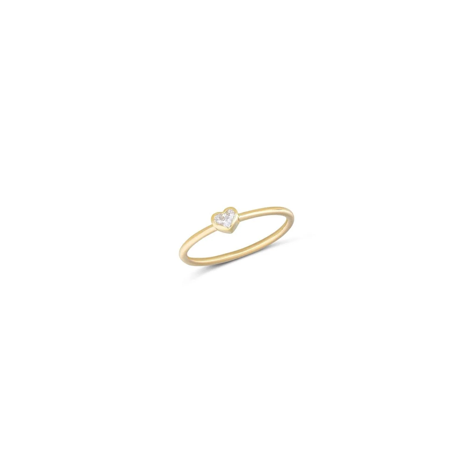 Bezel Set Heart Shaped Diamond Ring