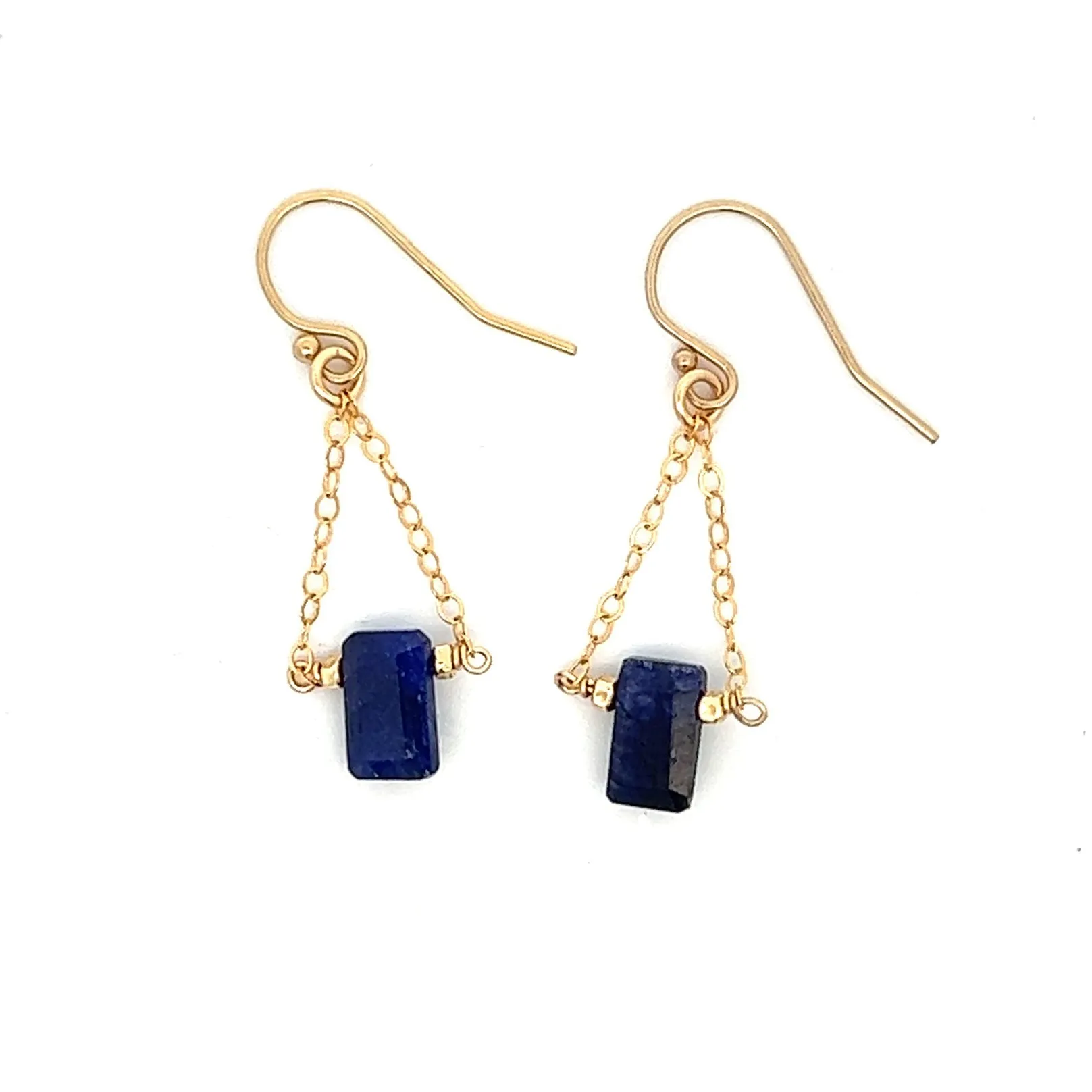 birthstone baguette trapeze earrings