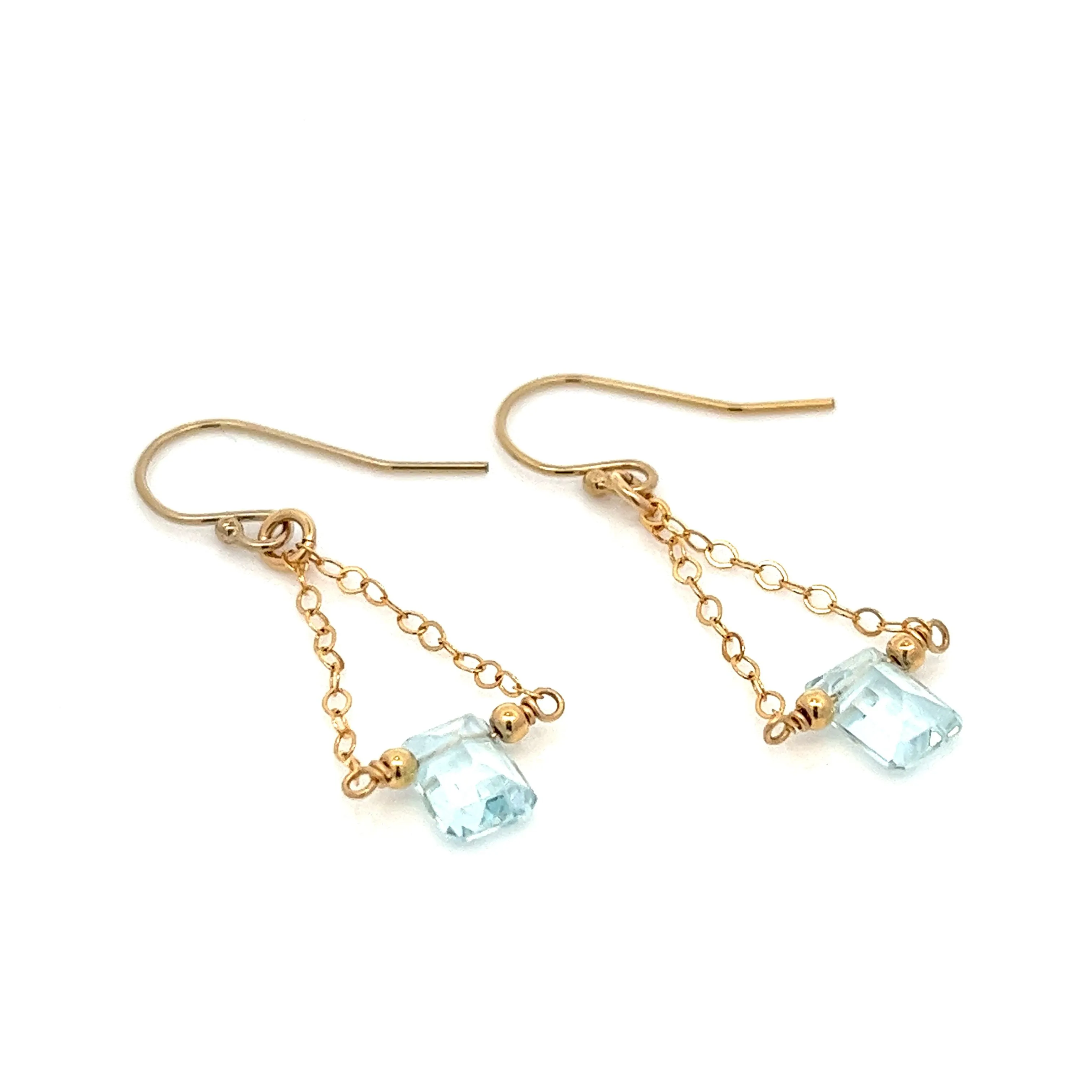 birthstone baguette trapeze earrings