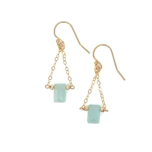 birthstone baguette trapeze earrings