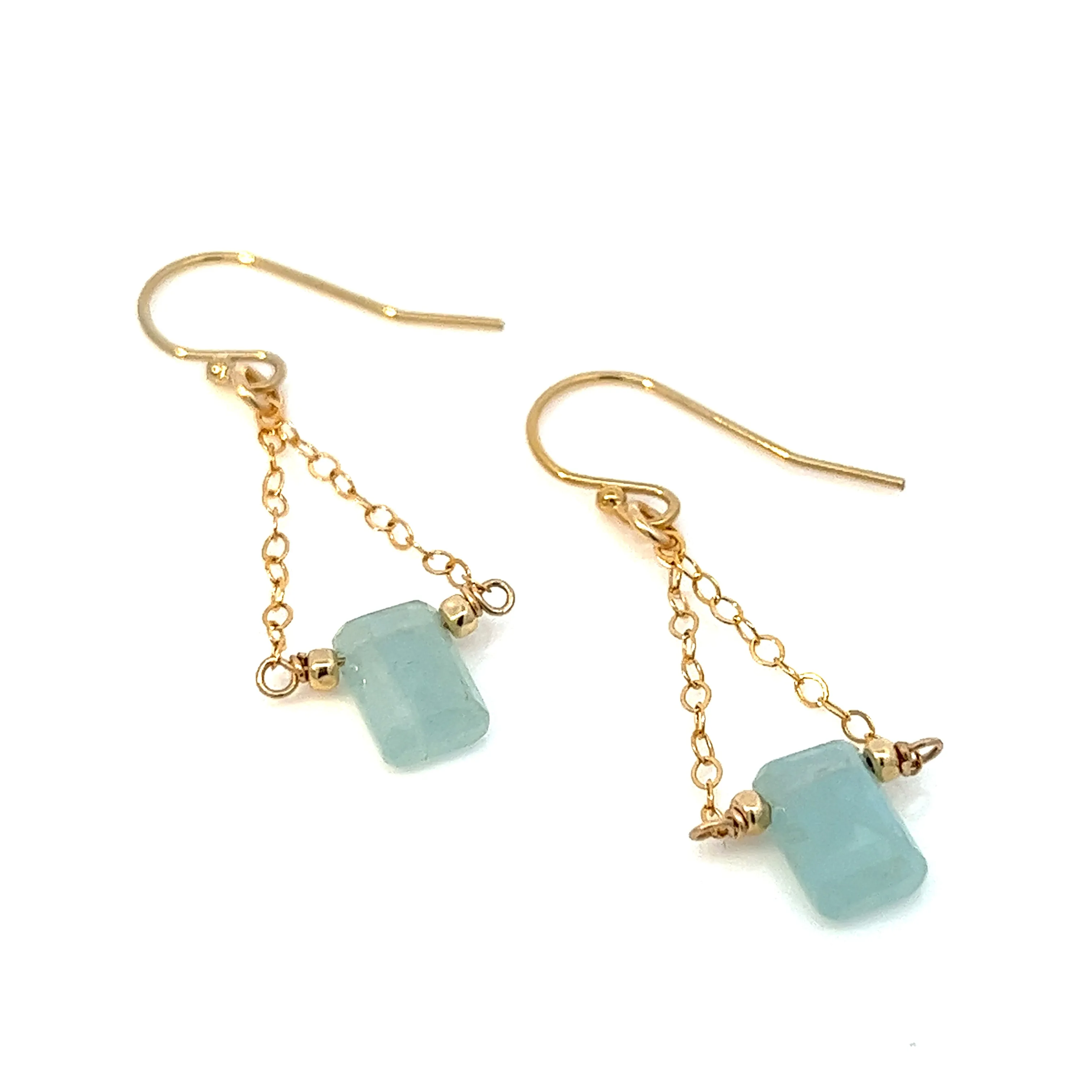 birthstone baguette trapeze earrings