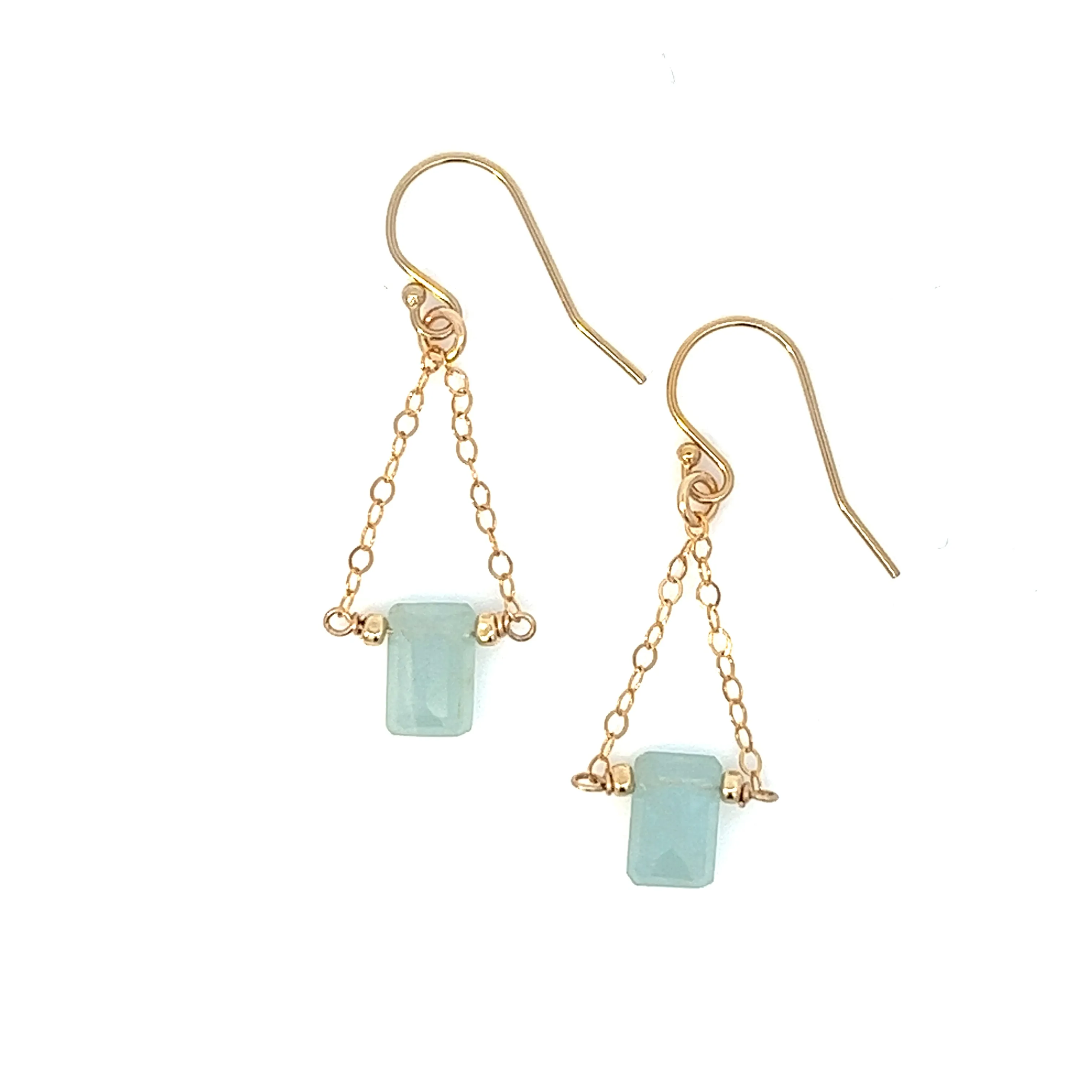 birthstone baguette trapeze earrings