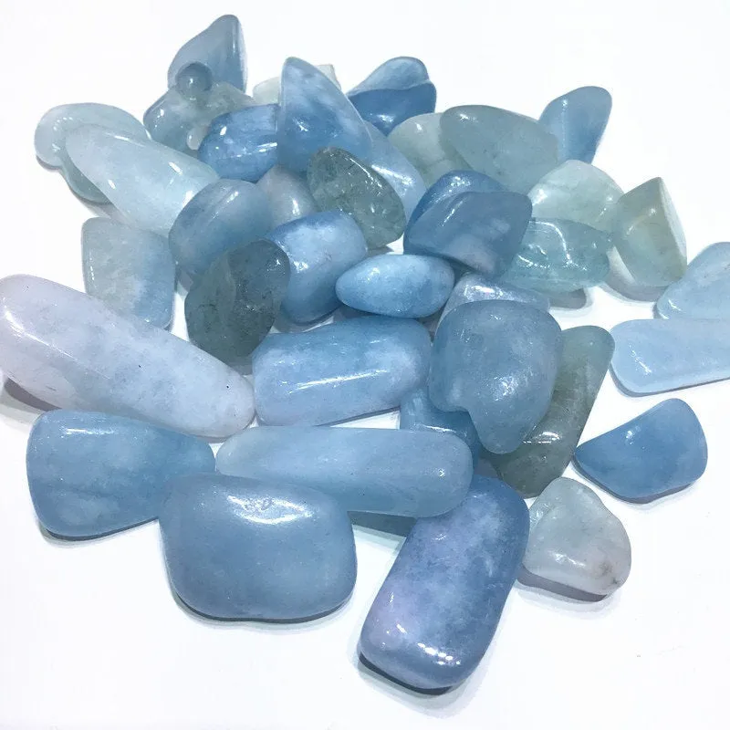 Blue Aquamarine Tumbled Stone, Blue Aquamarine, Metaphysical Healing Stone, Beryl Crystal , Stone Of Courage, Stone Of The Sea