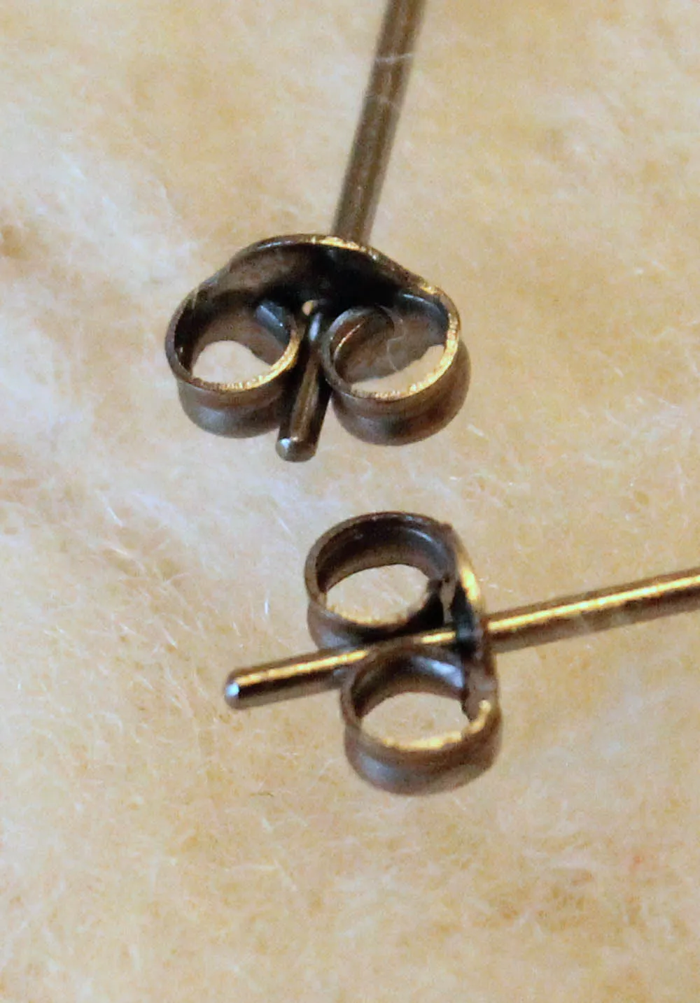 Blue Onyx Bezel Gemstones, Med (Niobium or Titanium Post Earrings)