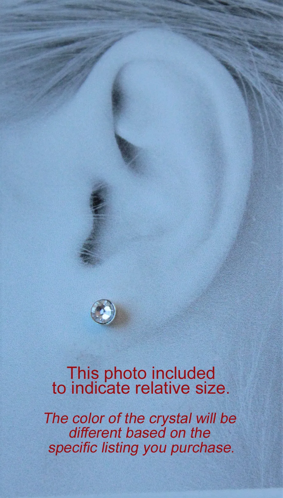 Blue Zircon Shimmer Crystal Pure Titanium Stud Earrings
