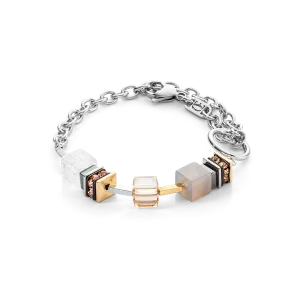 Bracelet Chunky Cubes & Chain Runway Exlusive Bicolour