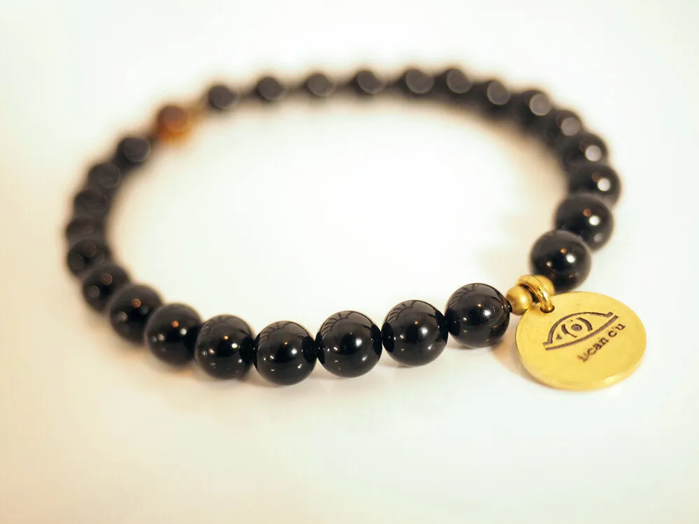 Bracelet, Mala, handmade, Gemstone, Guru bead, brass details