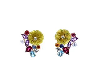 Carved Floral Earrings