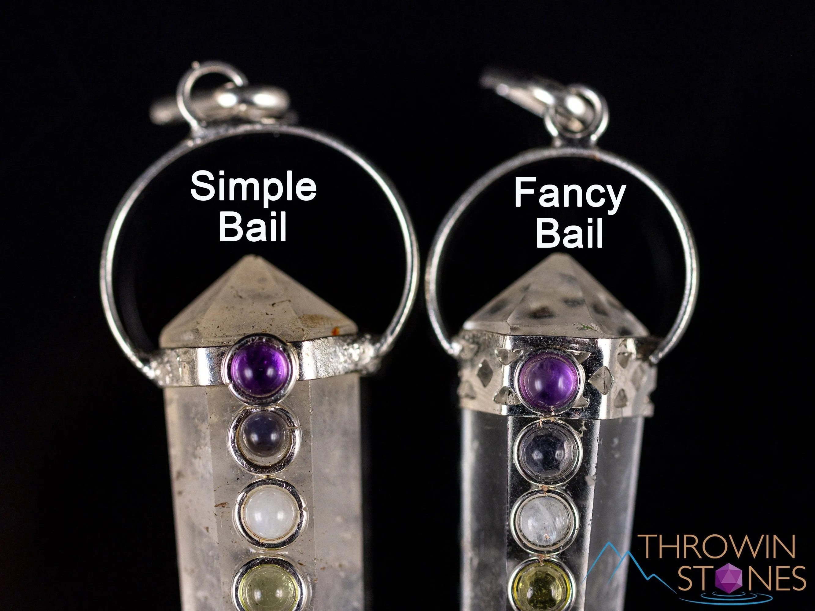 CHAKRA & CLEAR QUARTZ Crystal Pendant - Crystal Points, Handmade Jewelry, Healing Crystals and Stones, E2119