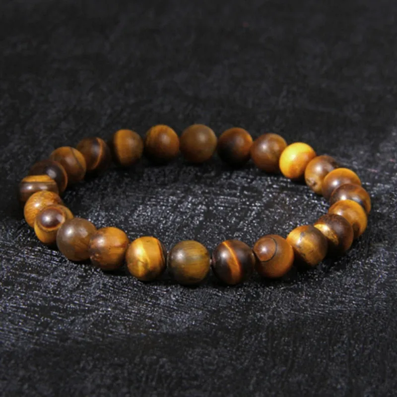 Chakra Beaded Charm Energy Bracelet Men 8mm Natural Stone