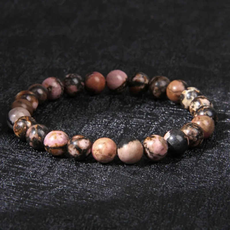 Chakra Beaded Charm Energy Bracelet Men 8mm Natural Stone
