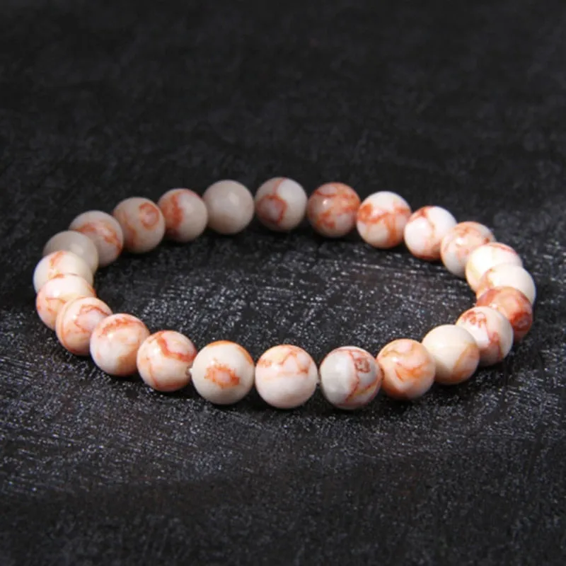 Chakra Beaded Charm Energy Bracelet Men 8mm Natural Stone