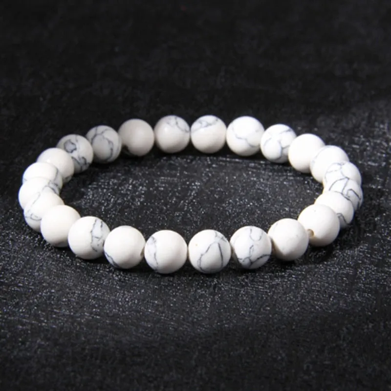 Chakra Beaded Charm Energy Bracelet Men 8mm Natural Stone