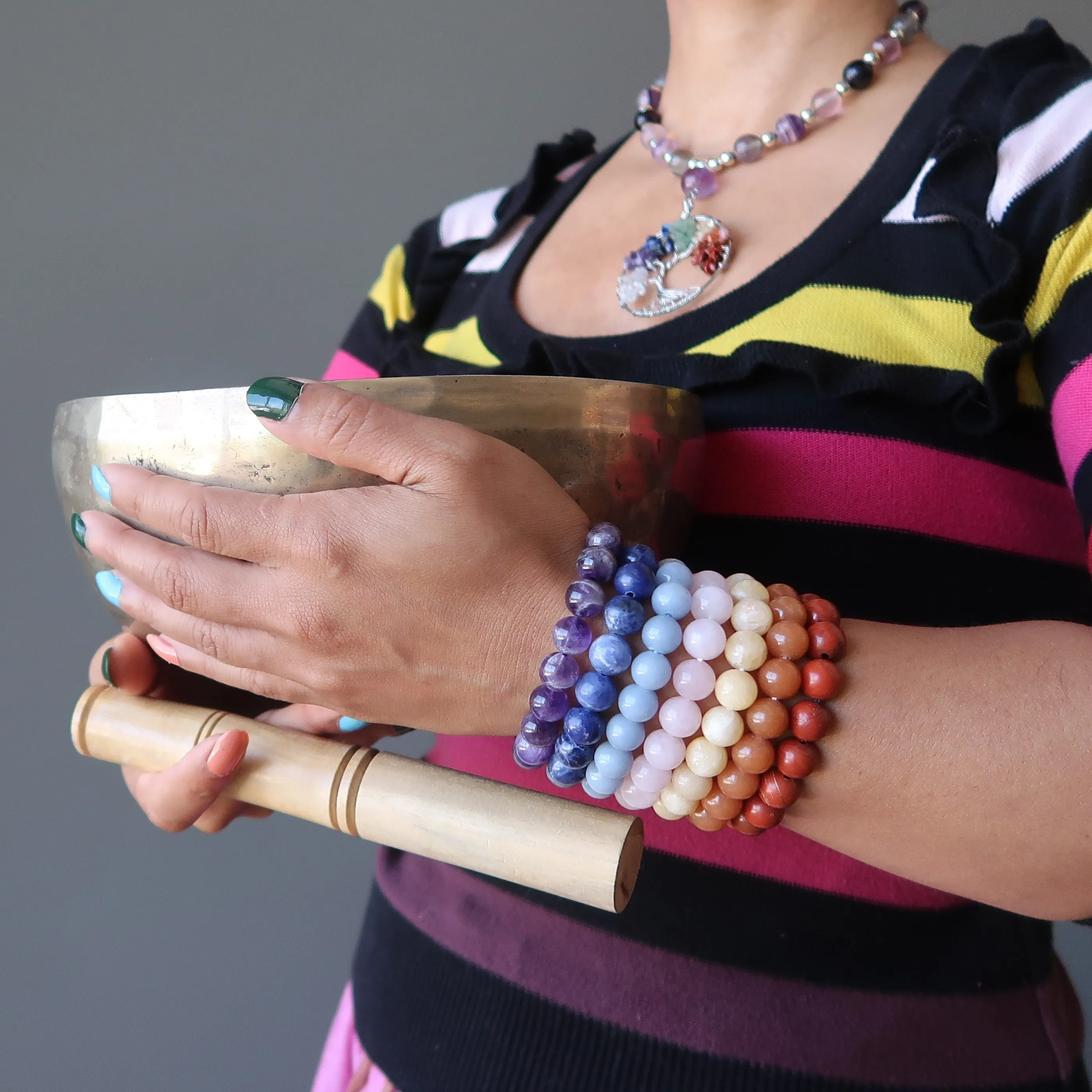 Chakra Bracelet Set of 7 Luxury Rainbow Healing Crystals
