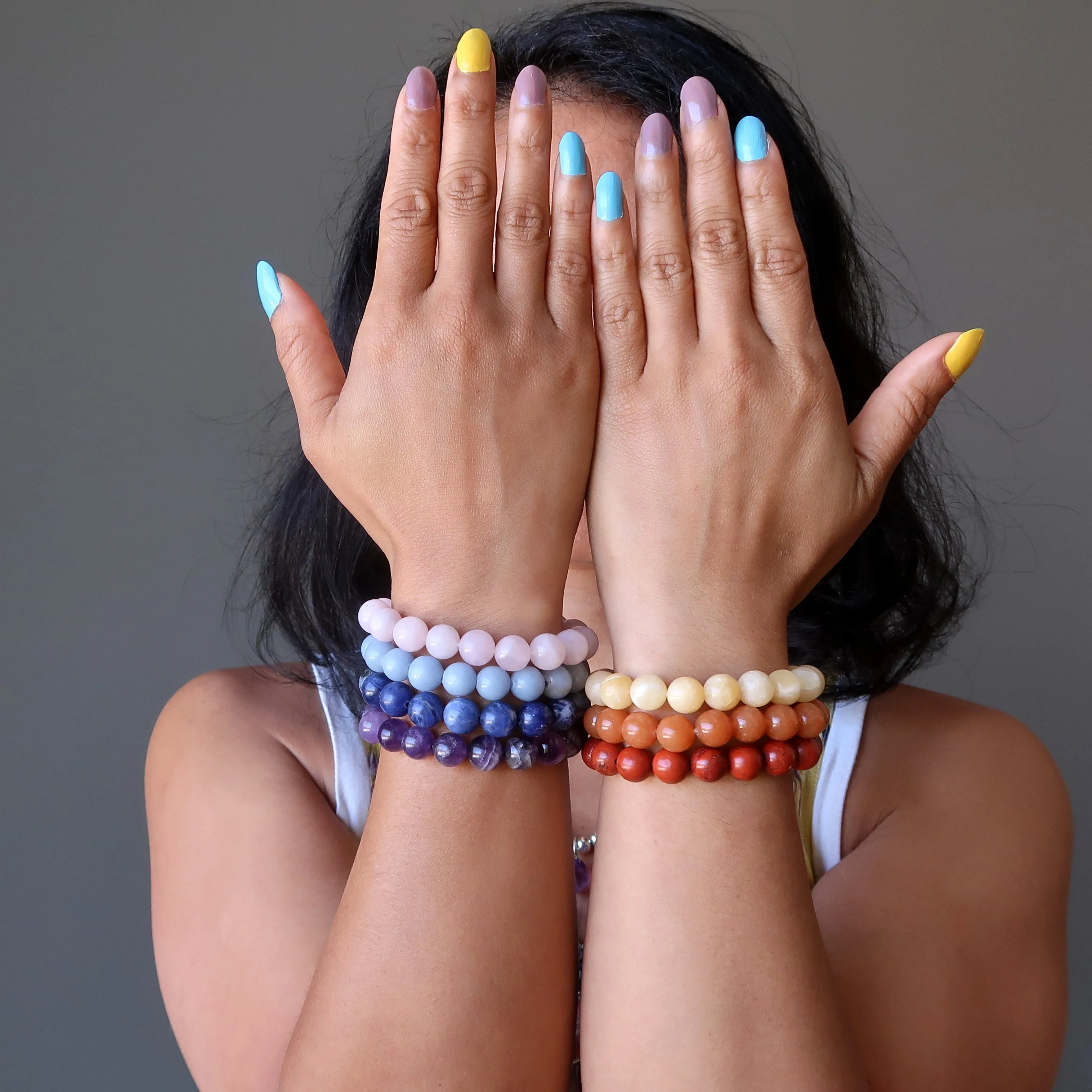 Chakra Bracelet Set of 7 Luxury Rainbow Healing Crystals