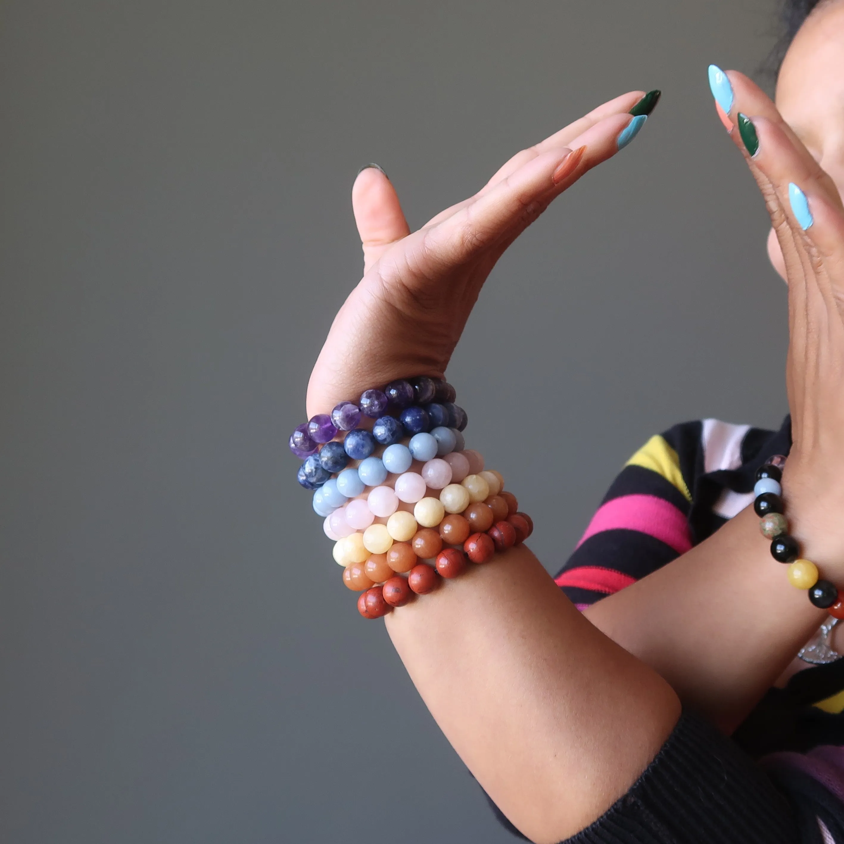 Chakra Bracelet Set of 7 Luxury Rainbow Healing Crystals