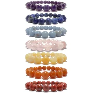Chakra Bracelet Set of 7 Luxury Rainbow Healing Crystals