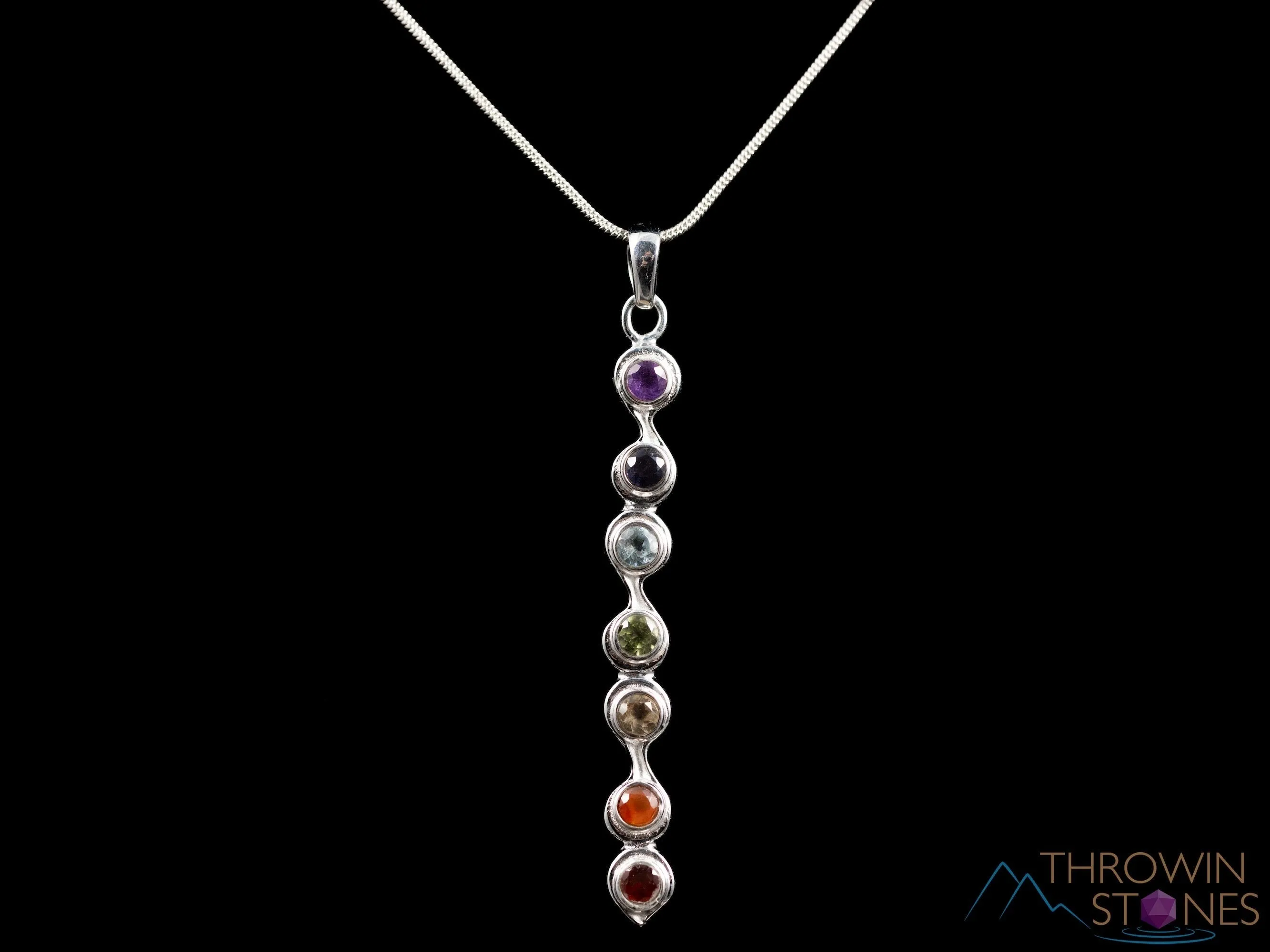 CHAKRA Crystal Pendant - Silver Pendant, Fine Jewelry, Chakra Necklace for Women, E1113