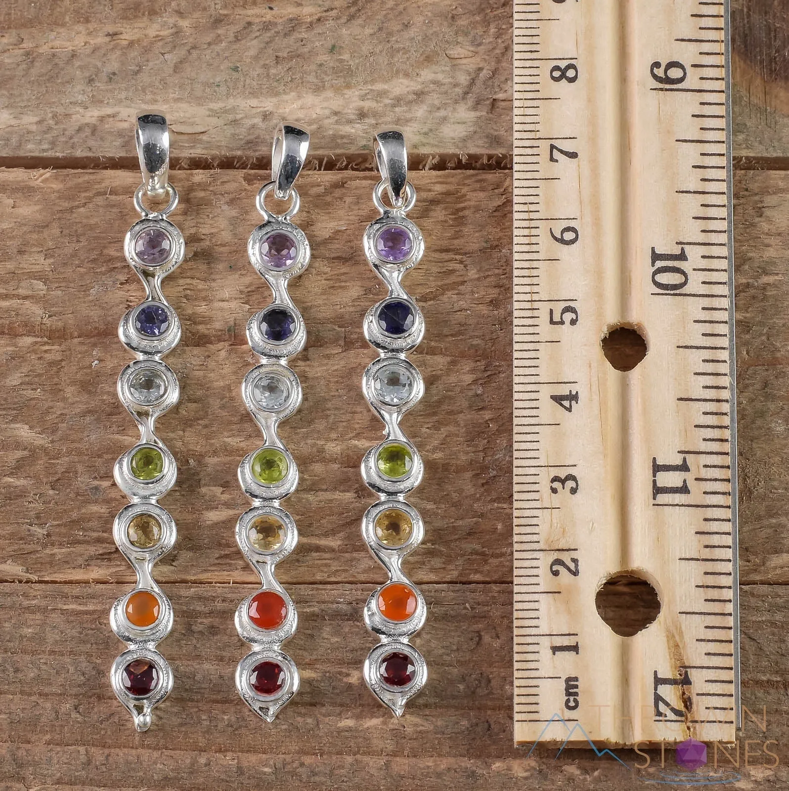 CHAKRA Crystal Pendant - Silver Pendant, Fine Jewelry, Chakra Necklace for Women, E1113