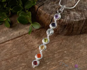 CHAKRA Crystal Pendant - Silver Pendant, Fine Jewelry, Chakra Necklace for Women, E1113