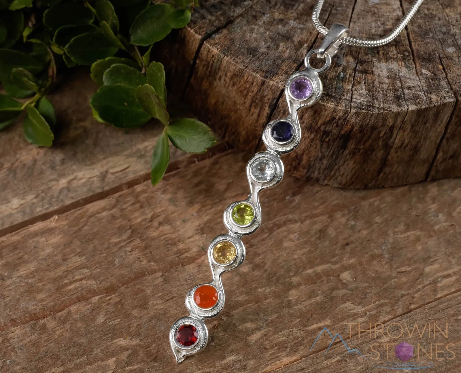 CHAKRA Crystal Pendant - Silver Pendant, Fine Jewelry, Chakra Necklace for Women, E1113