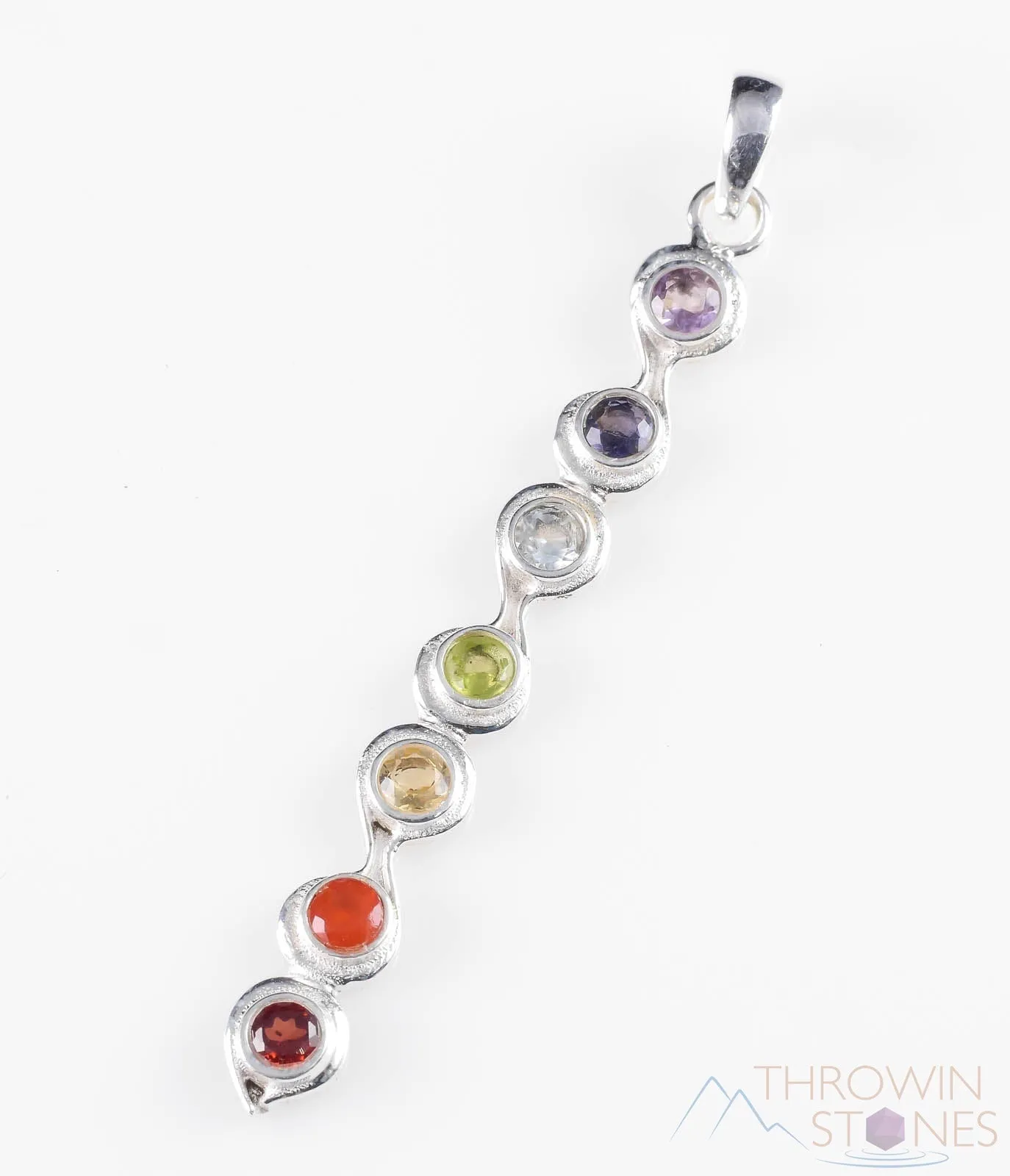 CHAKRA Crystal Pendant - Silver Pendant, Fine Jewelry, Chakra Necklace for Women, E1113