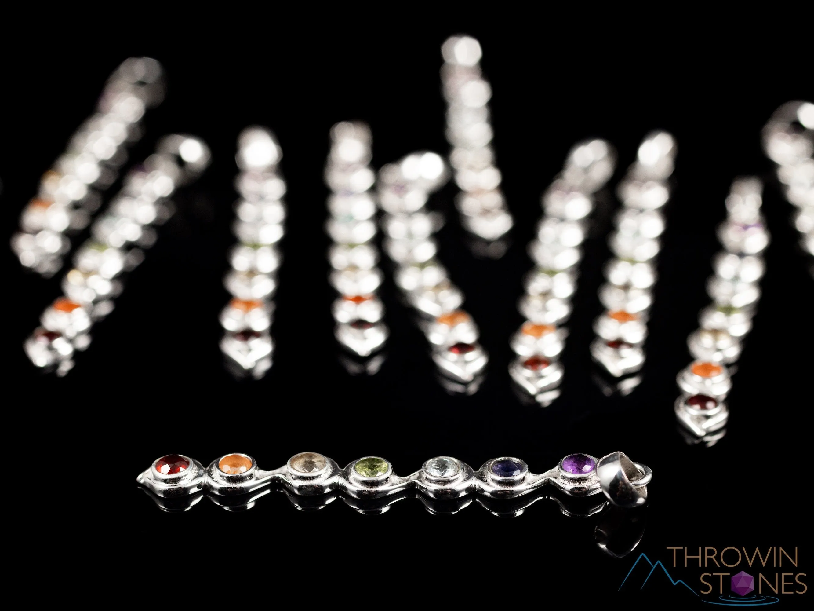 CHAKRA Crystal Pendant - Silver Pendant, Fine Jewelry, Chakra Necklace for Women, E1113