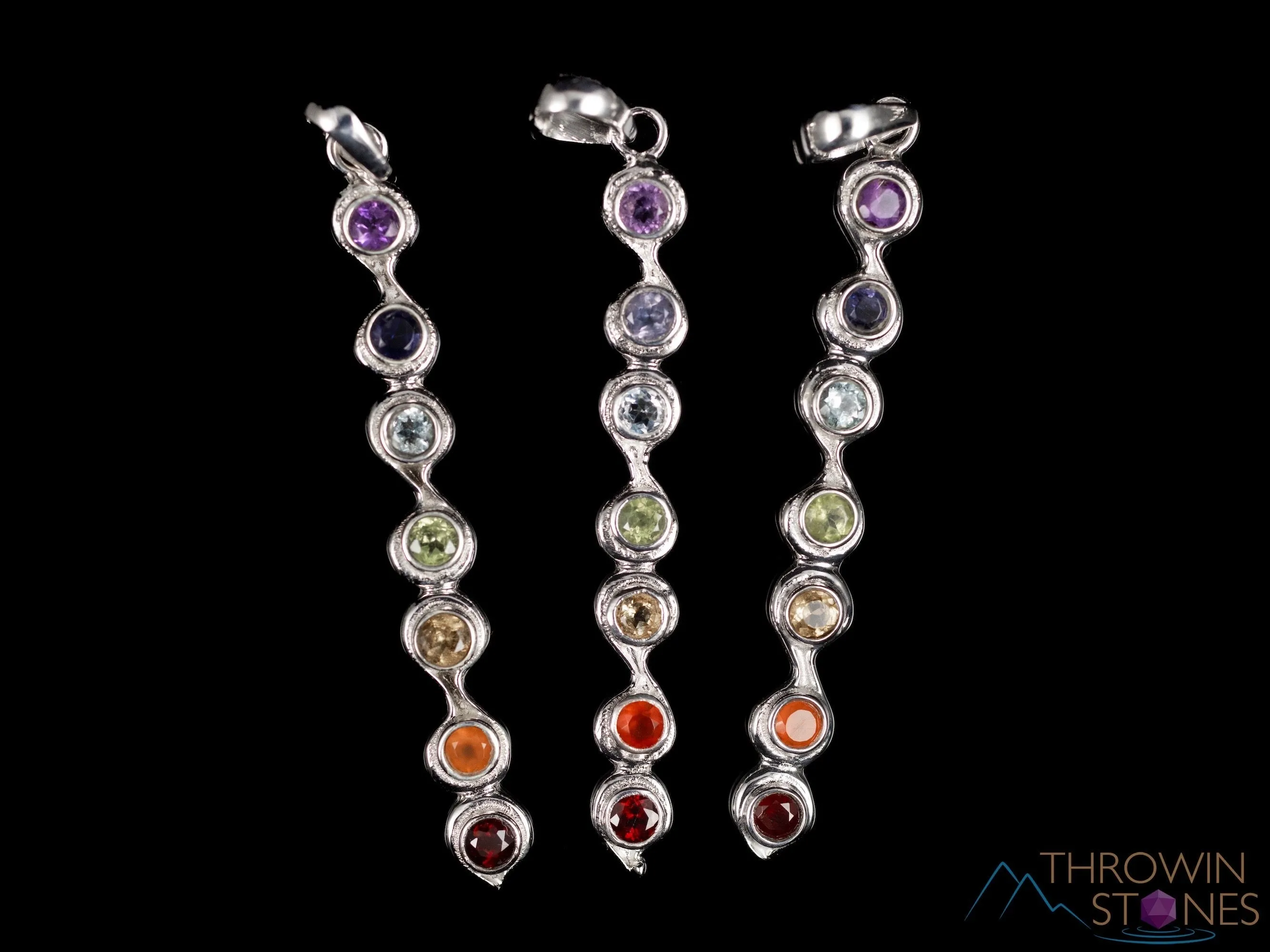 CHAKRA Crystal Pendant - Silver Pendant, Fine Jewelry, Chakra Necklace for Women, E1113