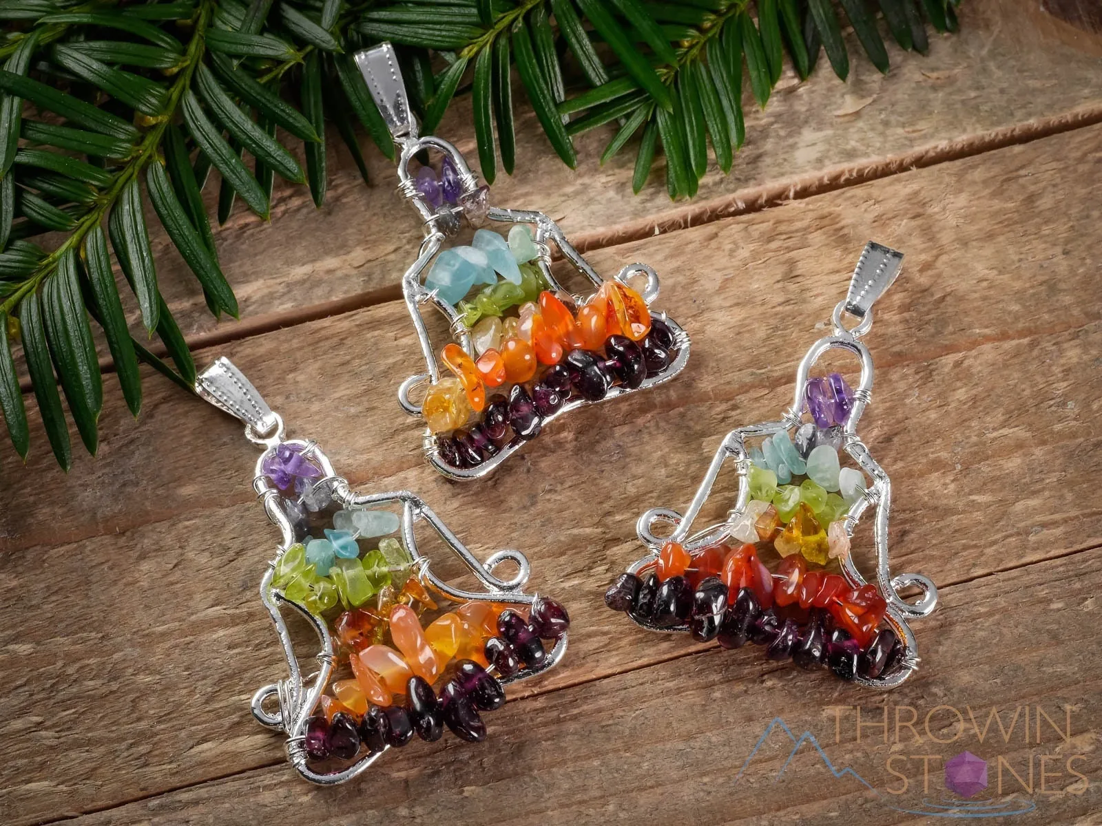 CHAKRA Crystal Pendant - Yoga Meditation - Wire Wrapped Jewelry, Handmade Jewelry, Healing Crystals and Stones, E1512