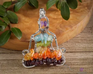 CHAKRA Crystal Pendant - Yoga Meditation - Wire Wrapped Jewelry, Handmade Jewelry, Healing Crystals and Stones, E1512