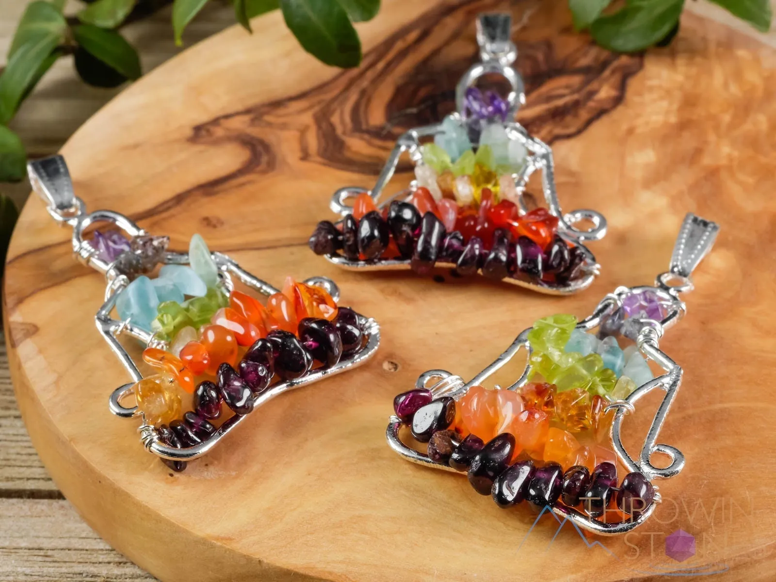 CHAKRA Crystal Pendant - Yoga Meditation - Wire Wrapped Jewelry, Handmade Jewelry, Healing Crystals and Stones, E1512