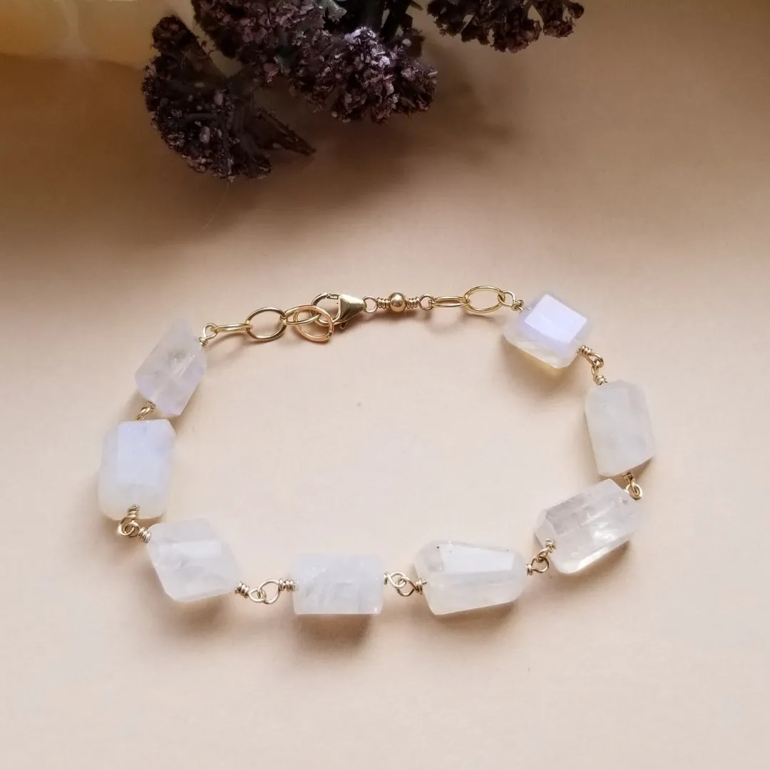 Chunky Rainbow Moonstone Bracelet