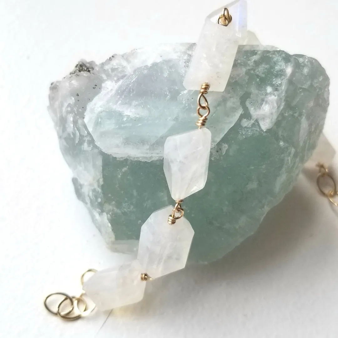 Chunky Rainbow Moonstone Bracelet