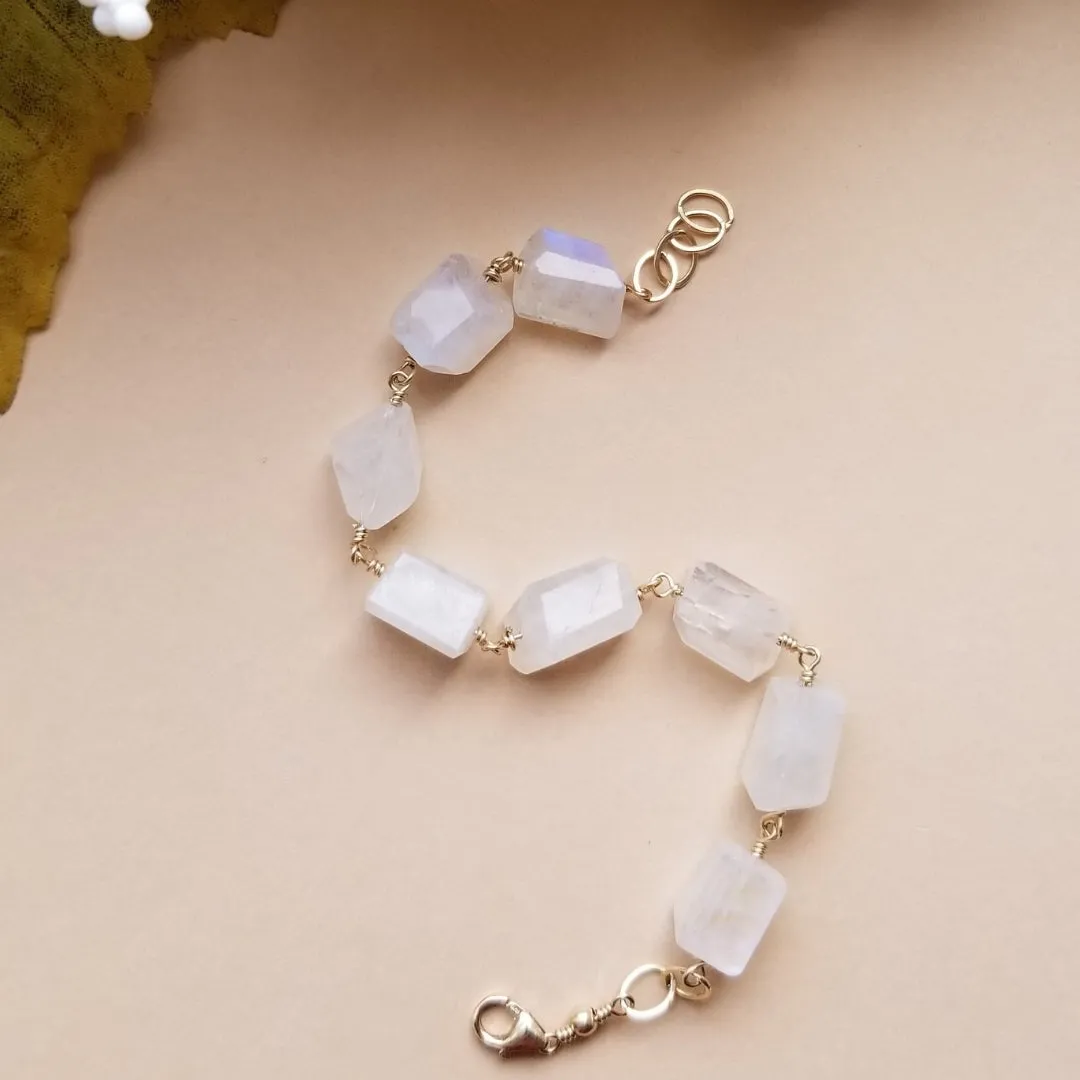 Chunky Rainbow Moonstone Bracelet