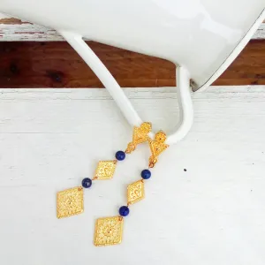 Cobalt Blue Earrings, Lapis Earrings, 7th Anniversary Gift For Her