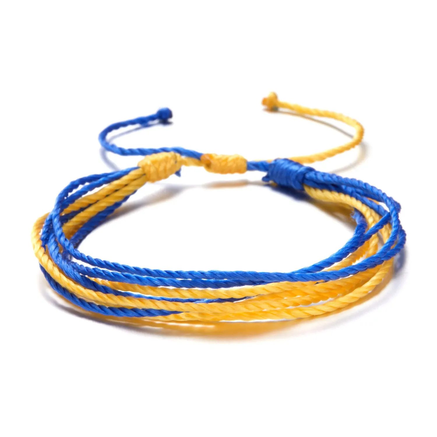 Creative Natural Stone Yellow Blue Hand Woven Bracelet